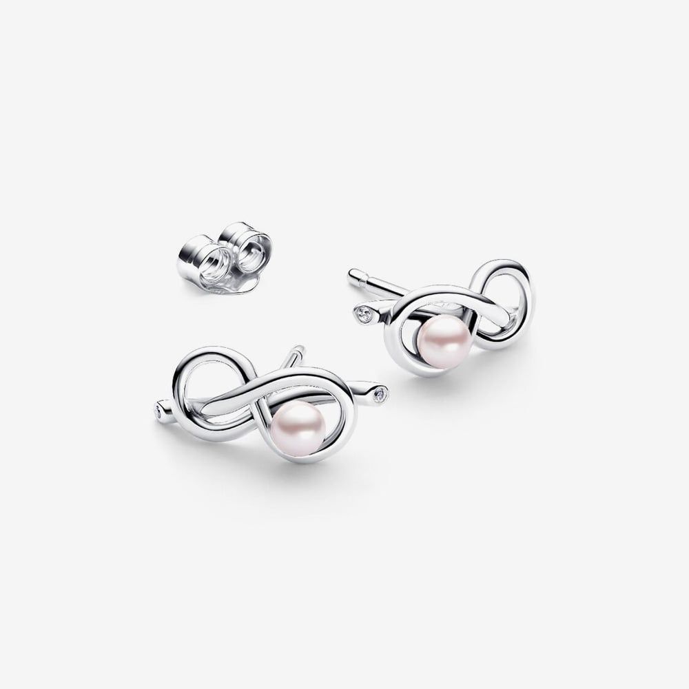 PANDORA 293761C01 Silver Infinity Knot Stud Earrings - thbaker.co.uk