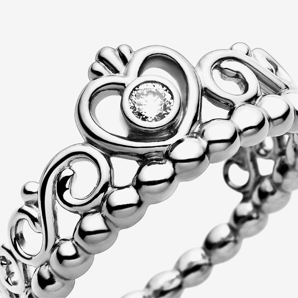 Pandora 190880CZ Sterling Silver Princess Tiara Crown Ring