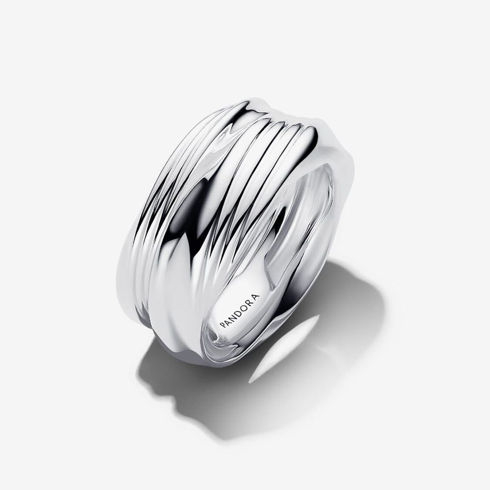 PANDORA 193890C00 Silver Twisted Double Ring - thbaker.co.uk