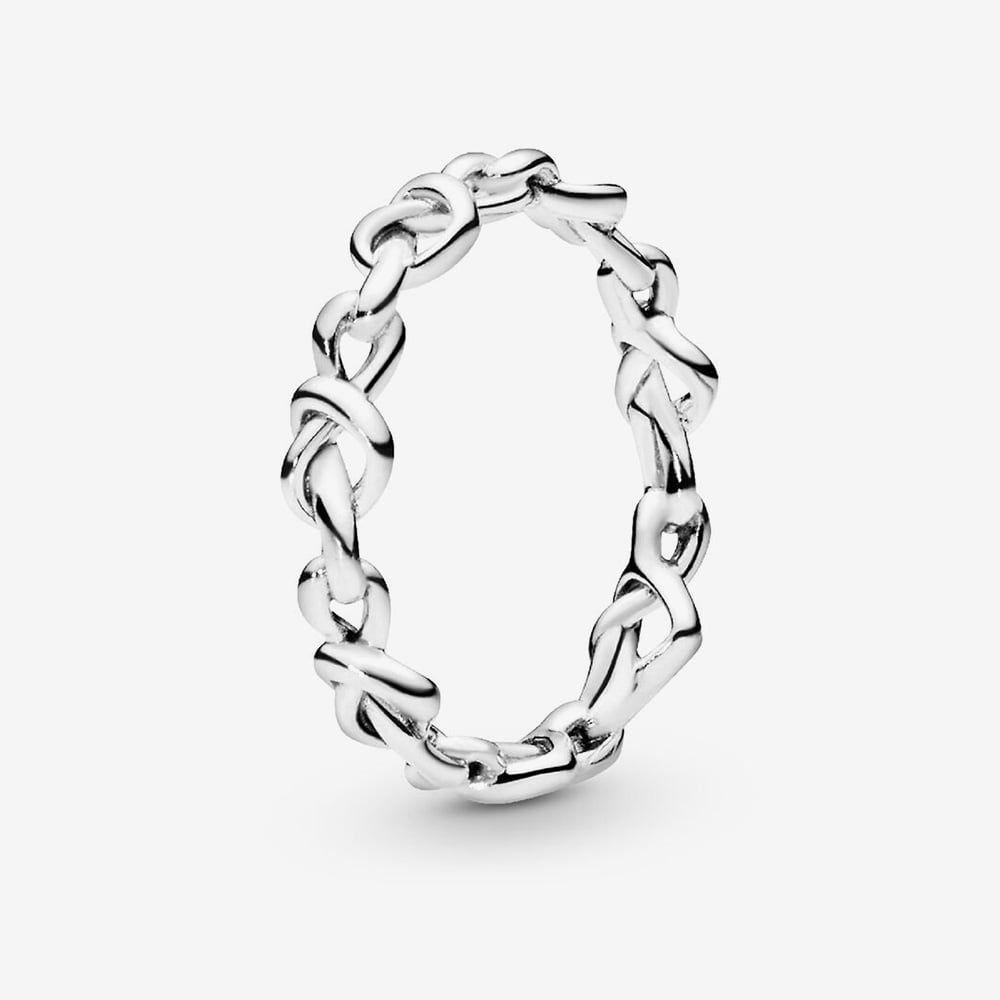 PANDORA 198018 Silver Knotted Hearts Ring - thbaker.co.uk