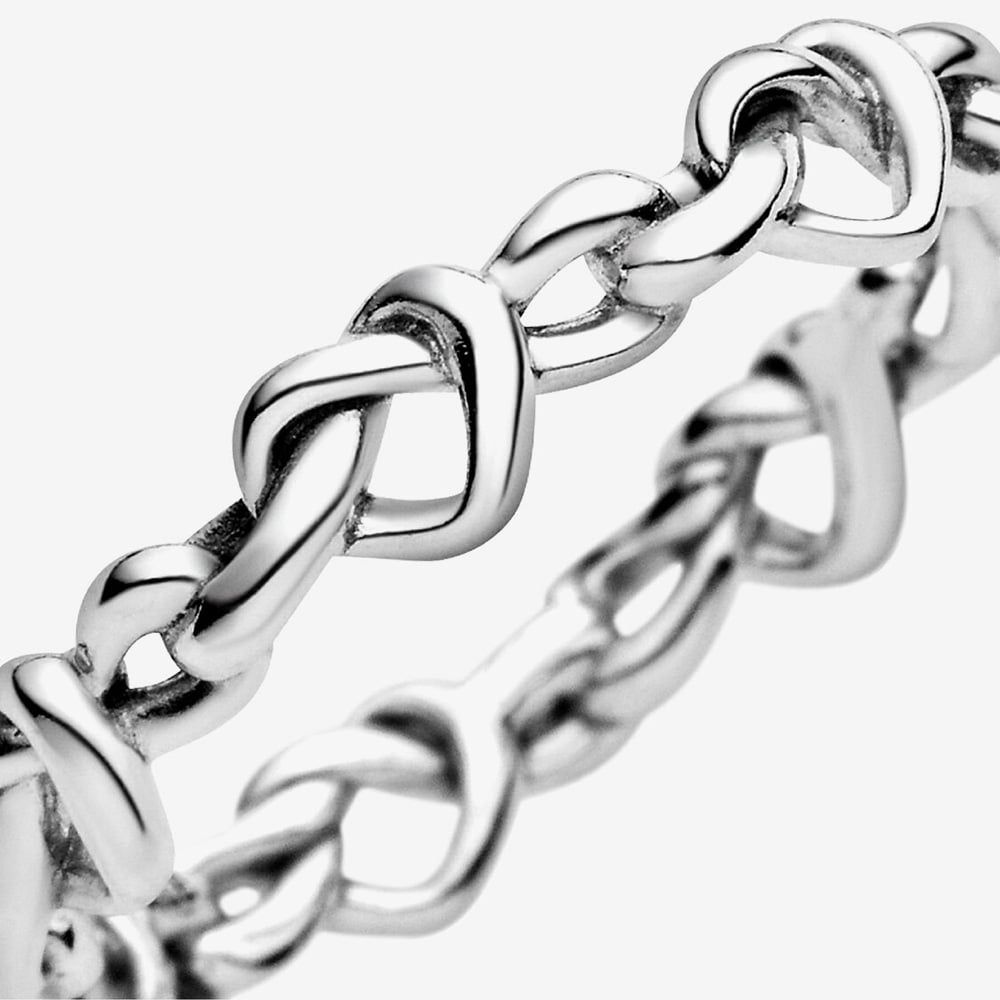PANDORA 198018 Silver Knotted Hearts Ring - thbaker.co.uk