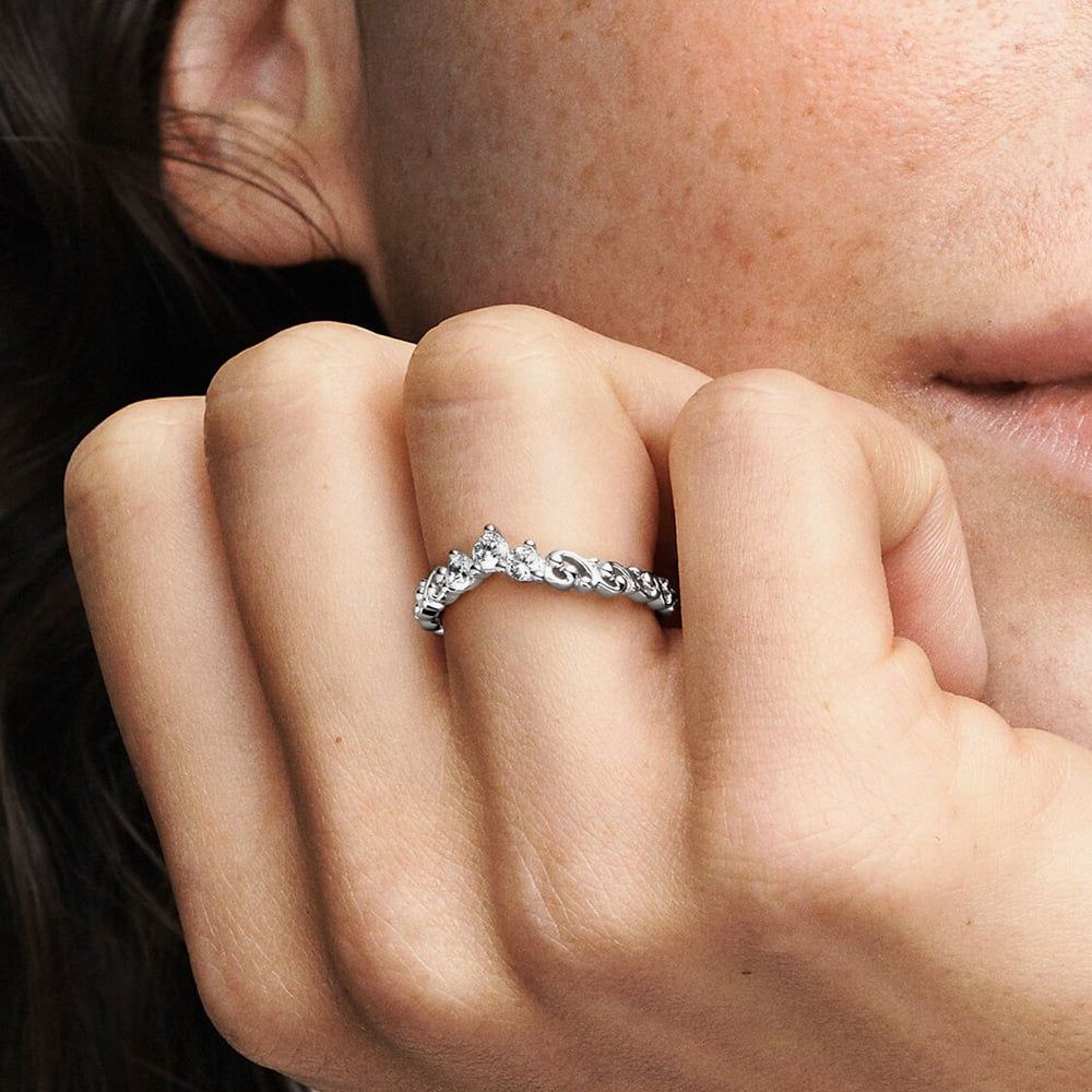 PANDORA 192232C01 Sterling Silver Regal Swirl Tiara Ring - thbaker