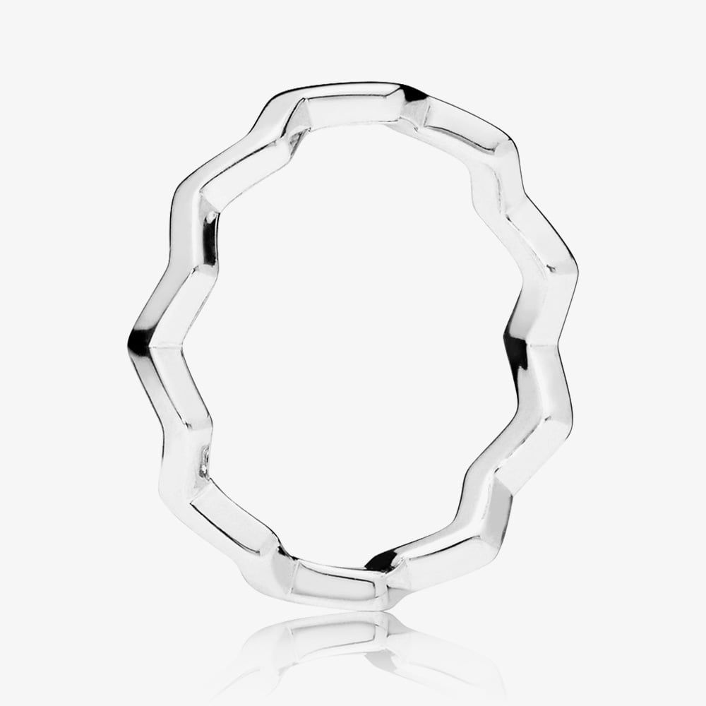 PANDORA 197752 Timeless Silver Zig Zag Ring - thbaker.co.uk