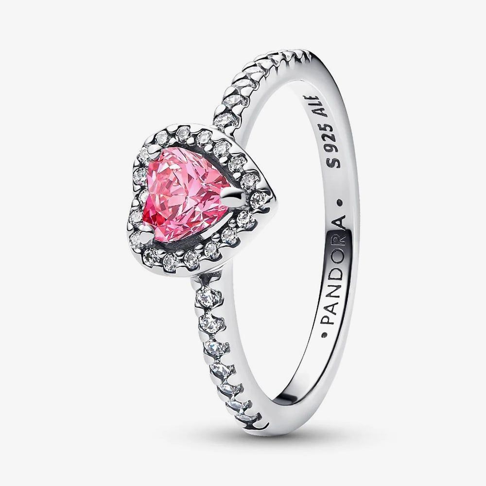 PANDORA 198421C03 Elevated Pink Heart Ring - thbaker.co.uk