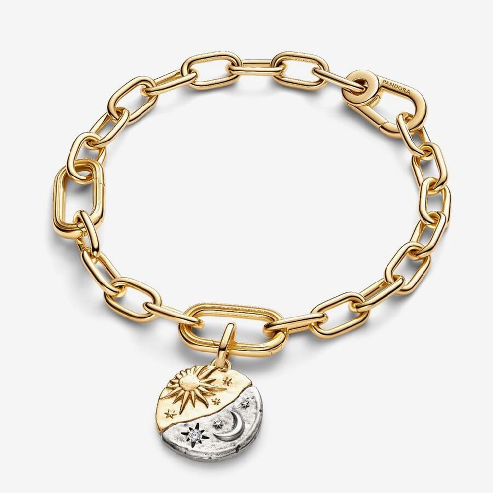 Pandora　　ゴールド 月と星チャーム ブレスレット PANDORA 763977C01 14ct Yellow Gold Plated & Sterling Silver Sun