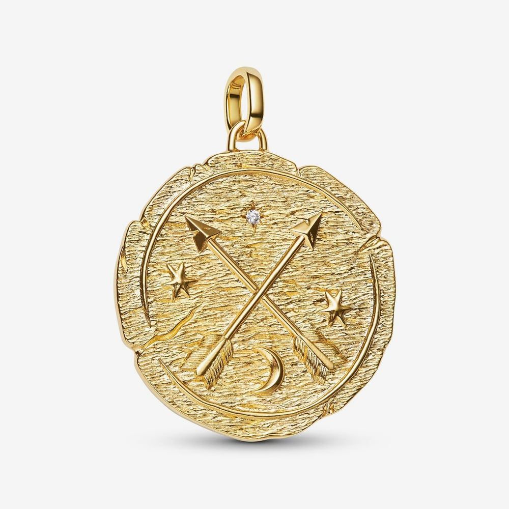 PANDORA 764084C01 14ct Yellow Gold Plated Crossing Arrows Oversized ...