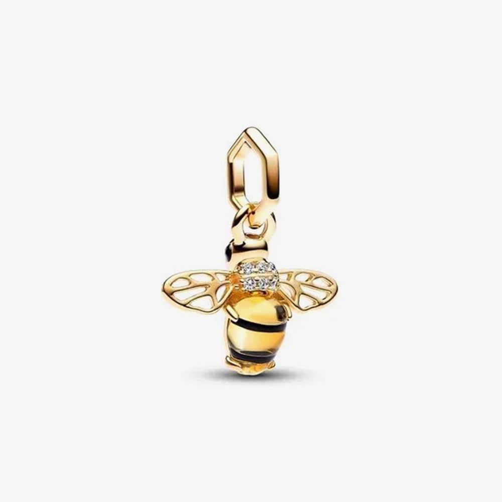 PANDORA 762672C01 14ct Yellow Gold Plated Cubic Zirconia Sparkling Bee ...