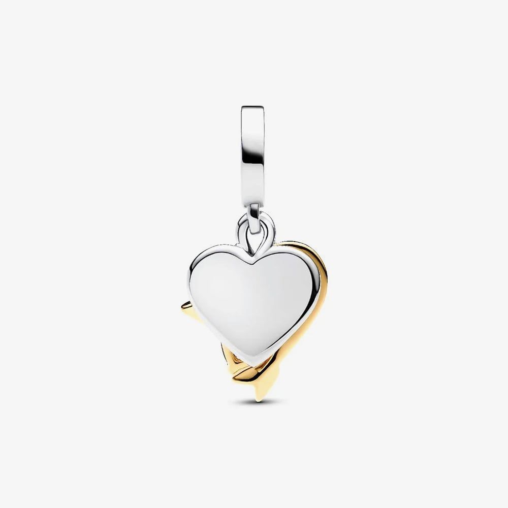 PANDORA 763622C01 Two Tone Pink Cubic Zirconia Heart & Arrow Dangle ...