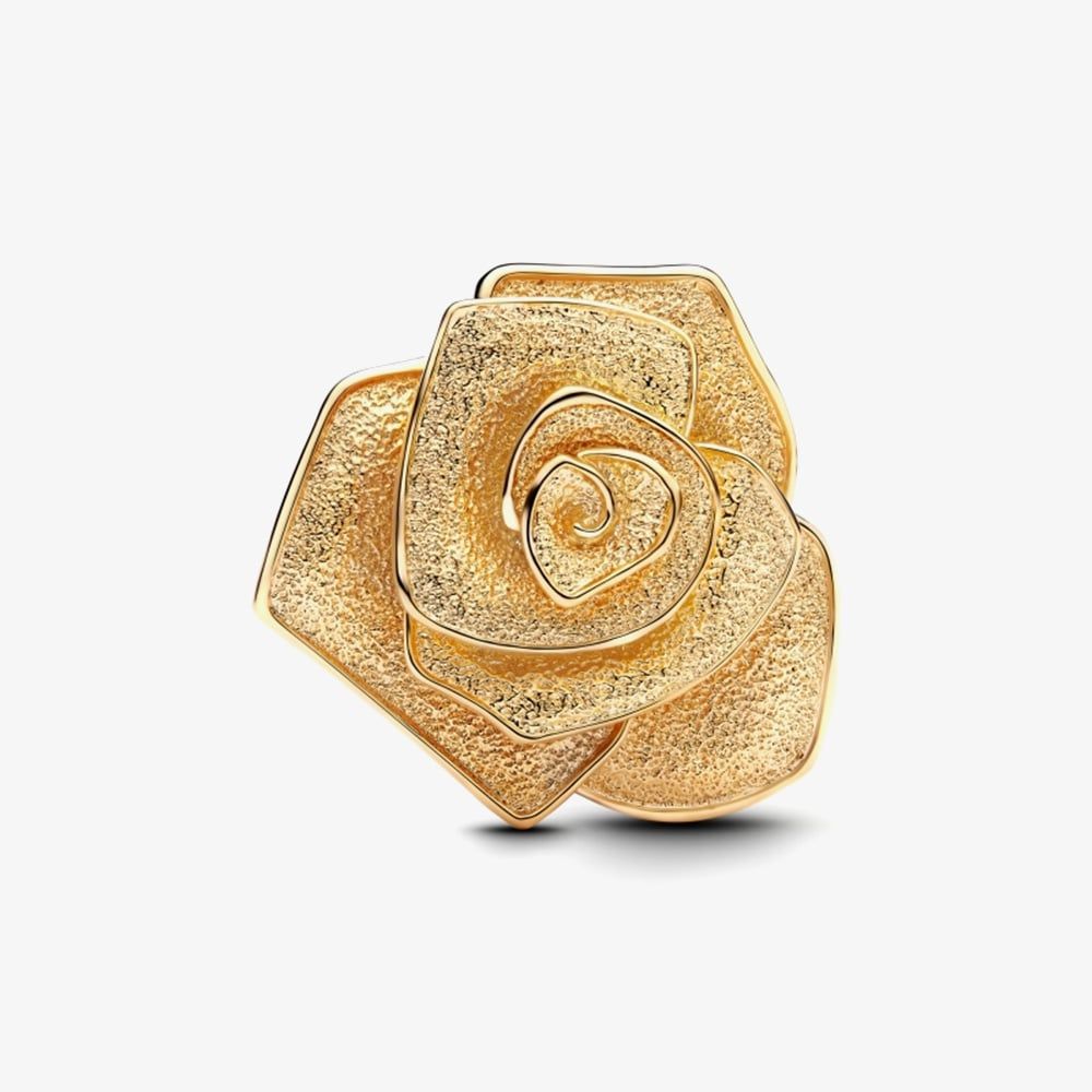 PANDORA 763675C00 14ct Yellow Gold Plated Rose In Bloom Oversized Clip ...