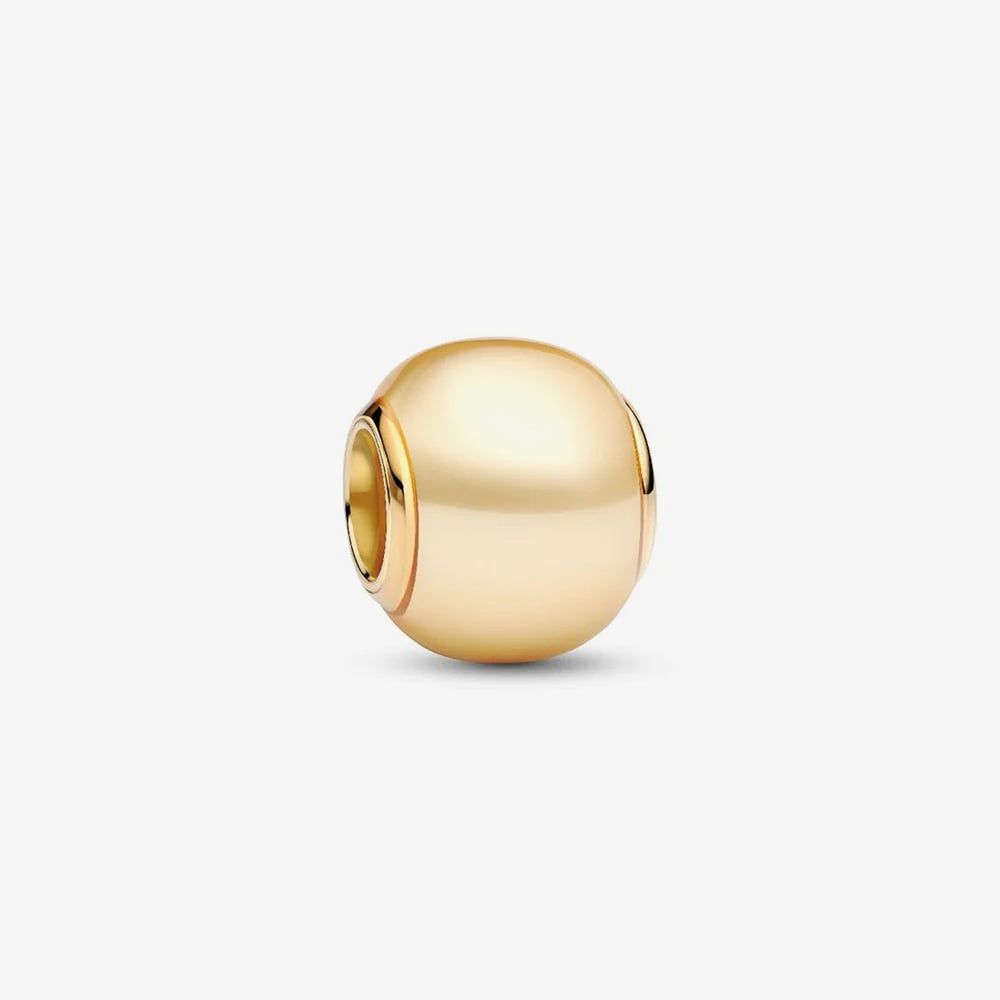 PANDORA 763781C01 14ct Yellow Gold Plated Synthetic Golden Pearl Golden ...