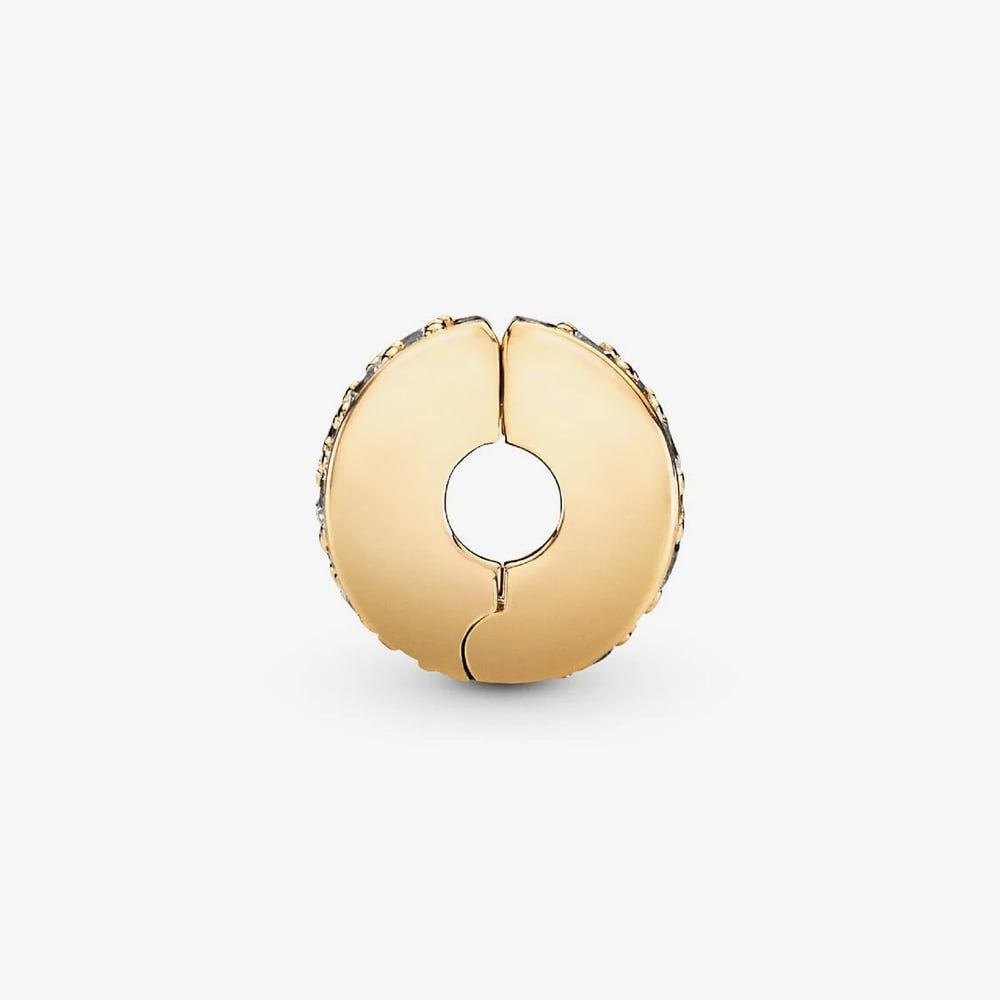 PANDORA 768658C01 14ct Yellow Gold Cubic Zirconia Shining Elegance Clip ...