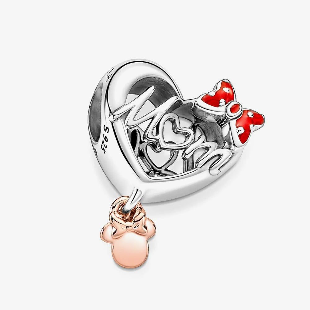 PANDORA 781142C01 Disney Minnie Mouse Mum Heart Charm - thbaker.co.uk