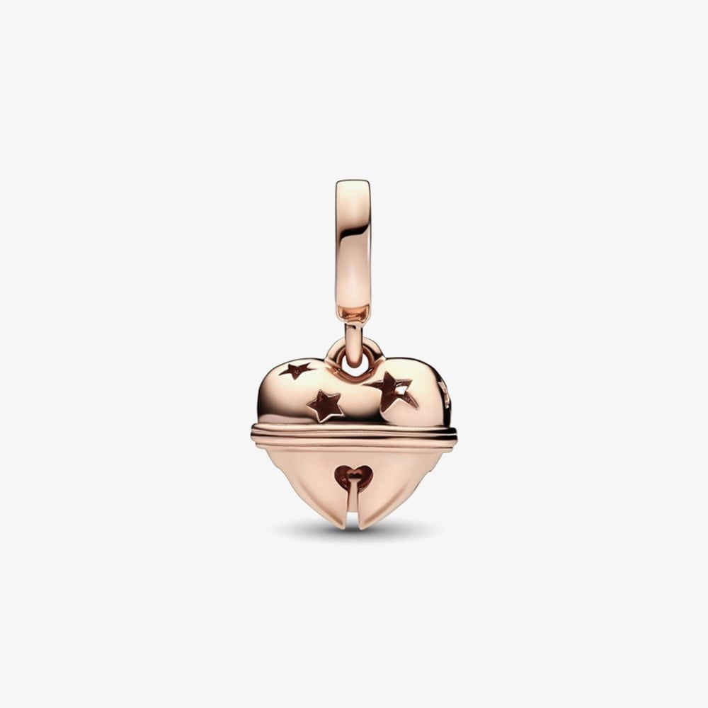 PANDORA 782376C00 14ct Rose Gold Plated Festive Bell Dangle Charm ...