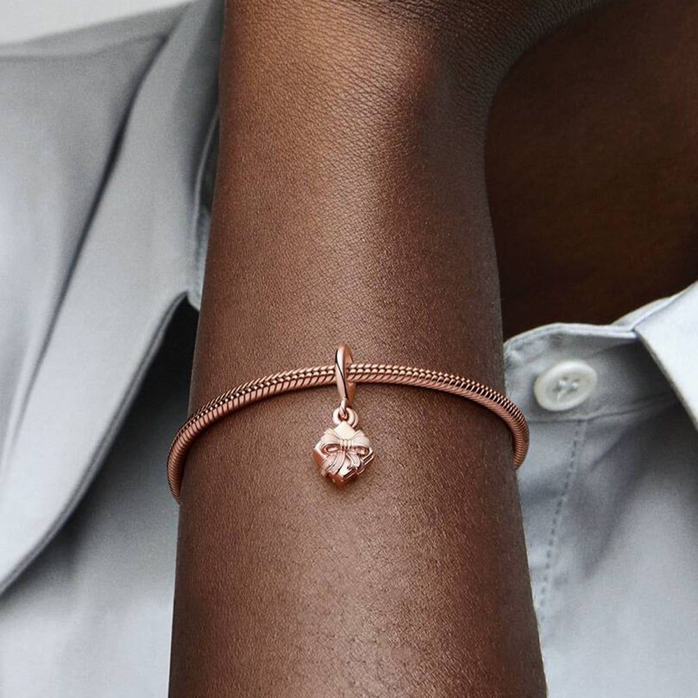 PANDORA 782591C01 Rose Gold Plated Openable Birthday Gift Charm ...