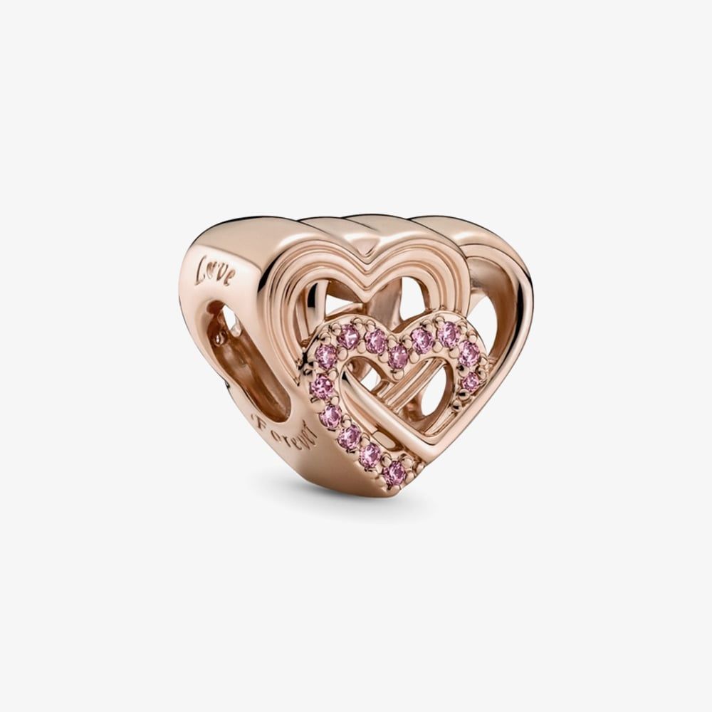 PANDORA 789529C01 14ct Rose Gold Plated Cubic Zirconia Intertwined Love ...