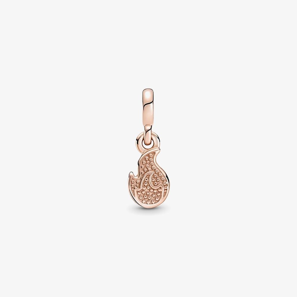 PANDORA 789690C01 ME 14ct Rose Gold Plated Burning Flame Dangle Charm ...