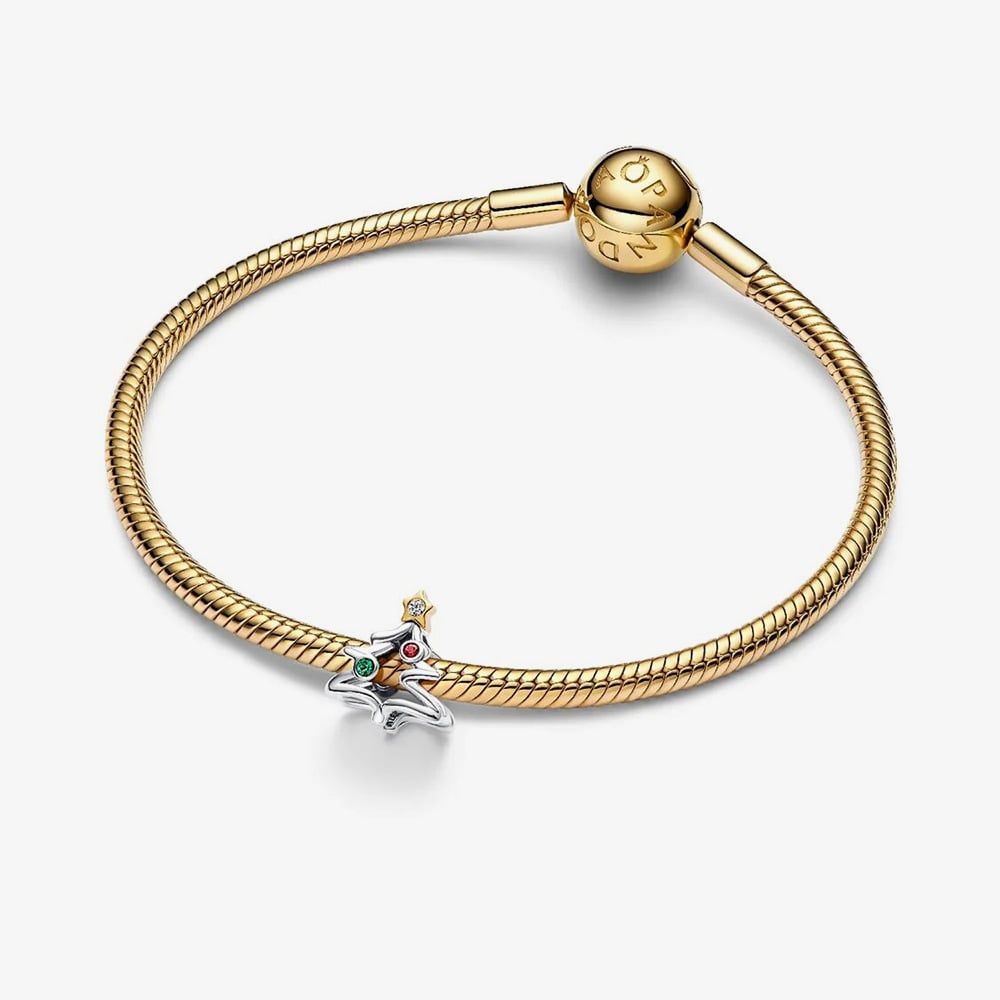 PANDORA 764248C01 Two Tone Christmas Tree Charm - thbaker.co.uk