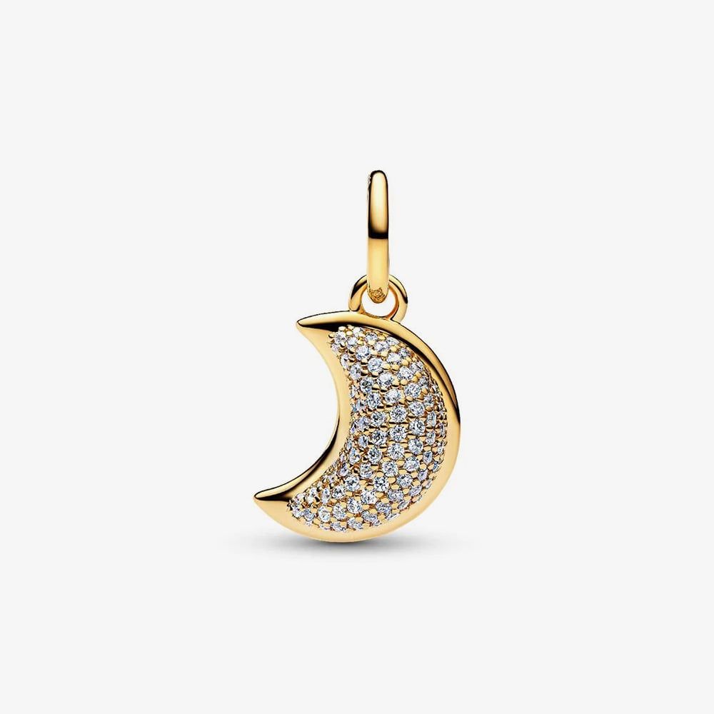 PANDORA 764275C01 14ct Gold Plated Sparkling Cresent Moon Charm