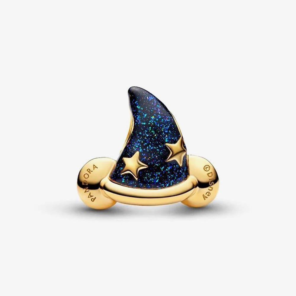 PANDORA 764207C01 Disney Gold Plated Mickey Sorcerers Hat Charm