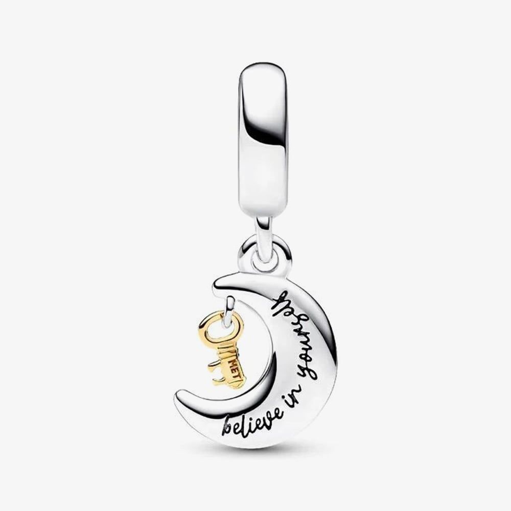 PANDORA 762985C01 Two Colour Key & Moon Dangle Charm - thbaker.co.uk