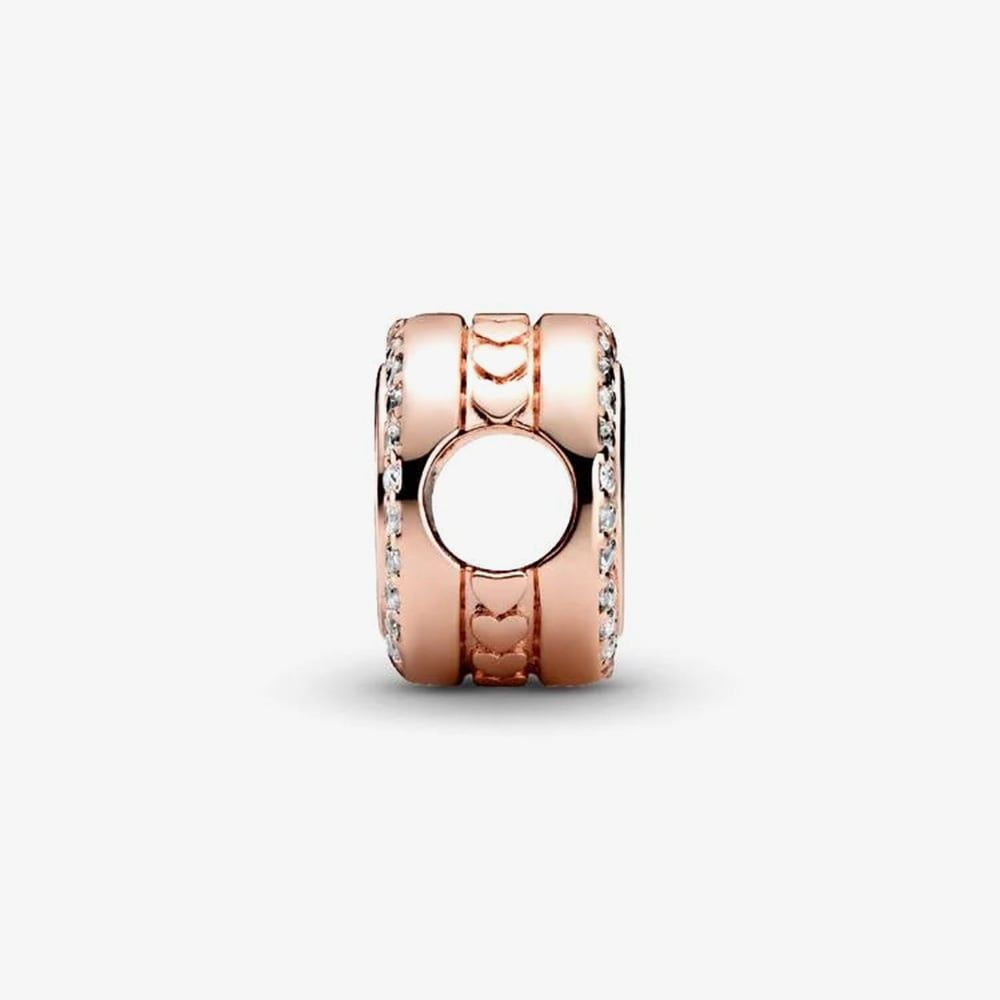 PANDORA 788747C01 14ct Rose Gold Plated Sparkling Button Charm ...