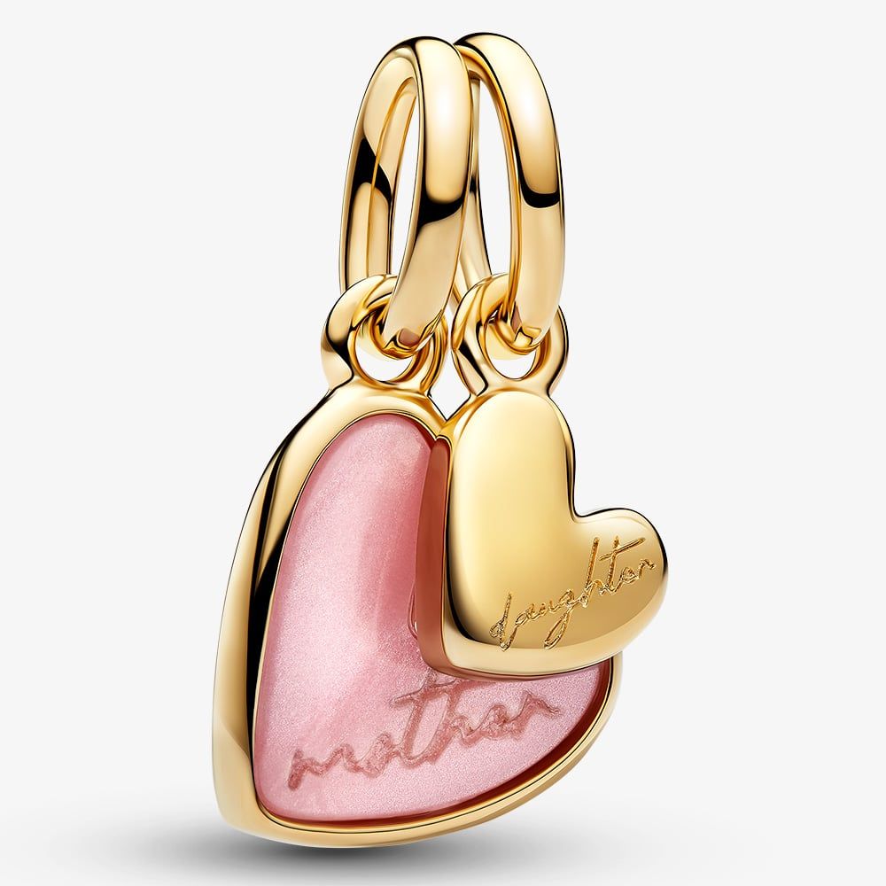 PANDORA 763766C01 14ct Gold Plated Mother & Daughter Split Charm