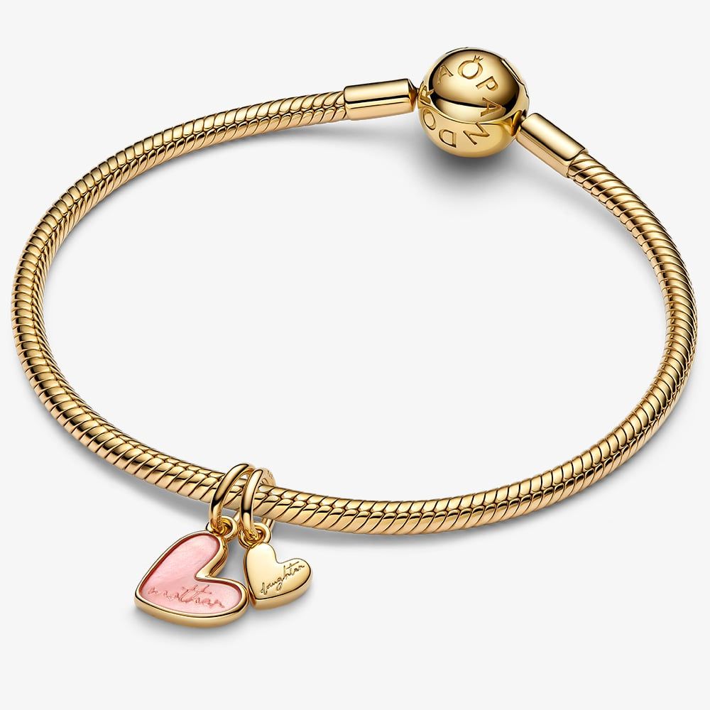 PANDORA 763766C01 14ct Gold Plated Mother & Daughter Split Charm