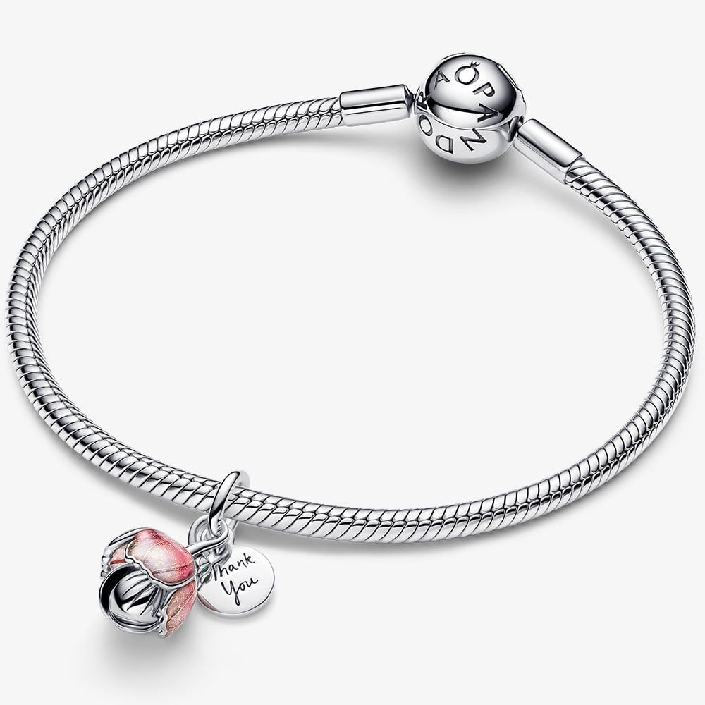 PANDORA 764453C01 Two Tone Blooming Flower Dangle Charm - thbaker.co.uk