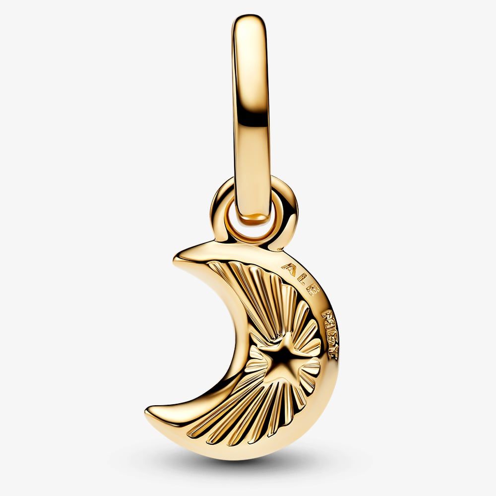 PANDORA 764614C01 Gold Plated Crescent Moon Mini Dangle Charm
