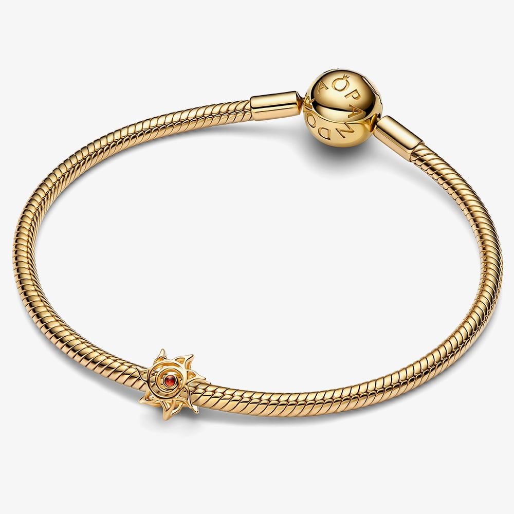 PANDORA 764625C01 14ct Gold-plated Sun Openwork Charm - thbaker.co.uk