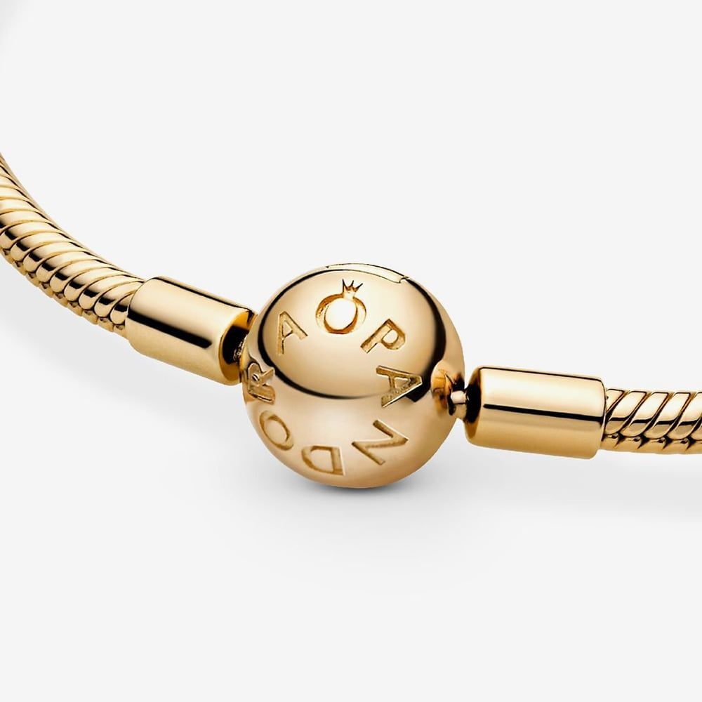 PANDORA 568748C00 Moments 14ct Gold Plated Snake Chain Bracelet ...