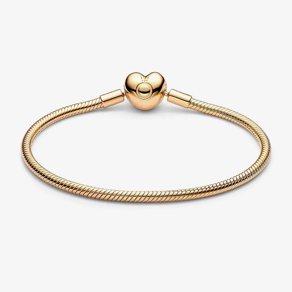 PANDORA 563050C00 Moments 14ct Gold Plated Heart Clasp Bracelet