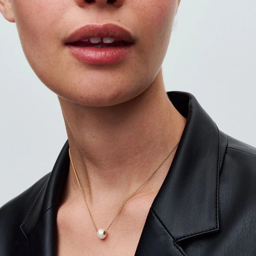 PANDORA 363167C01-45 Plated Treated Freshwater Pearl Necklace - thbaker ...