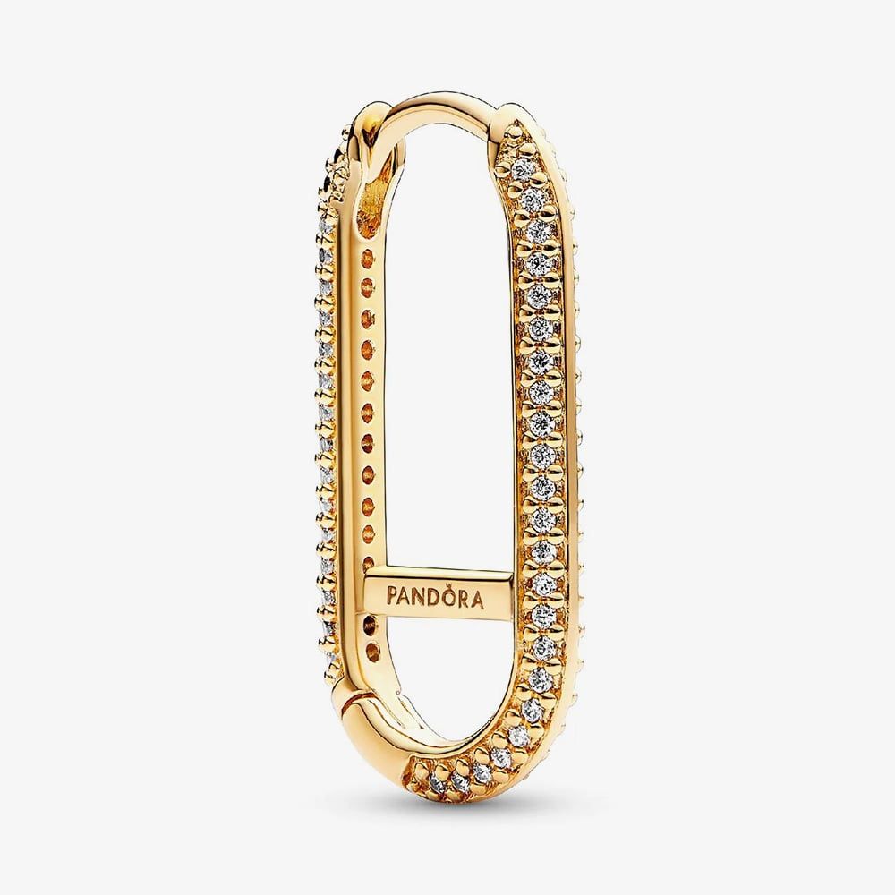 PANDORA 262796C01 ME Gold Plated Extended Pavé Link Earring - thbaker.co.uk