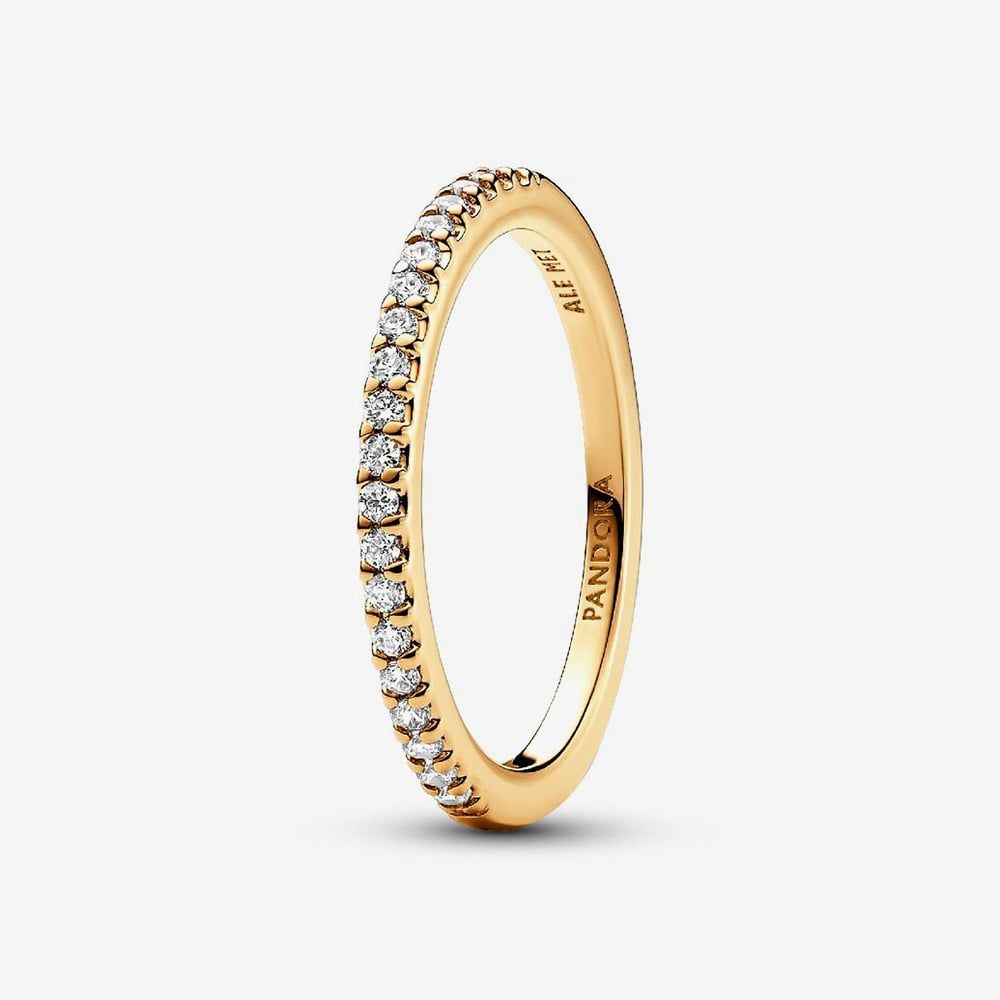 Pandora 162999C01 14ct Gold Plated Sparkling Band Ring - thbaker.co.uk