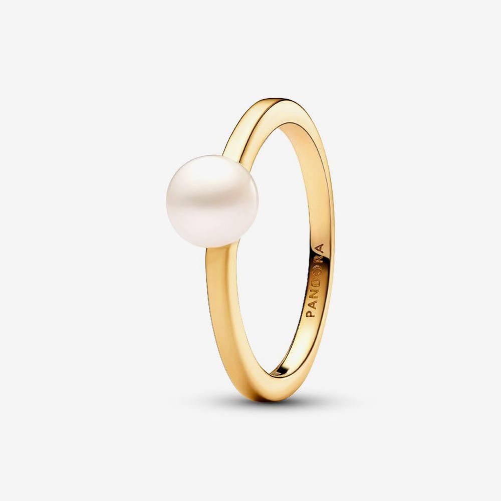 PANDORA 163157C01 14ct Gold Plated Freshwater Pearl Ring - thbaker.co.uk