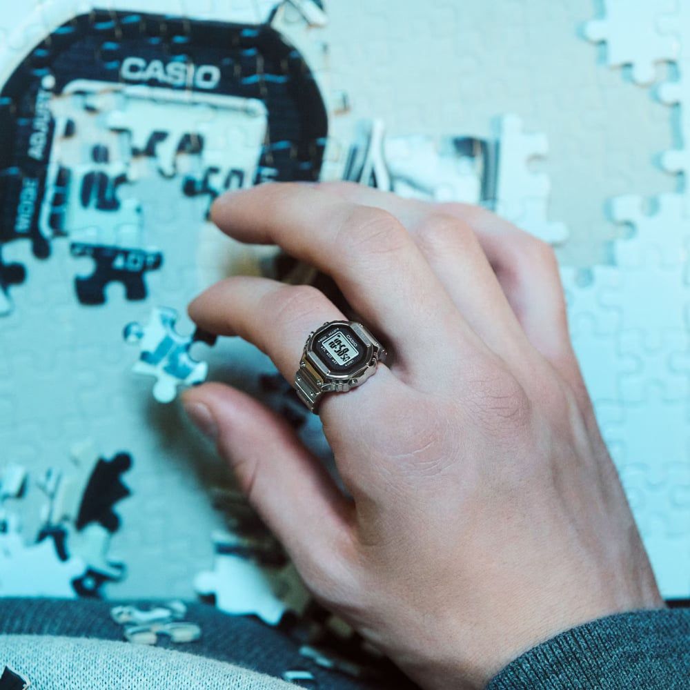 Casio CRW-001-1ER 50th Anniversary Silver Digital Ring Watch
