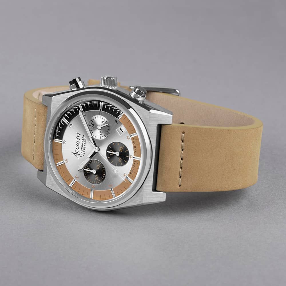 Accurist da Uomo Marrone & Blu Cronografo 44mm Orologio 7196