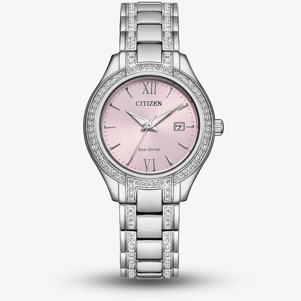 Citizen Silhouette Crystal womens / girls watch in color red/magenta /burgundy Citizen Silhouette Crystal Watch with Swarovski® Crystals  main image 2