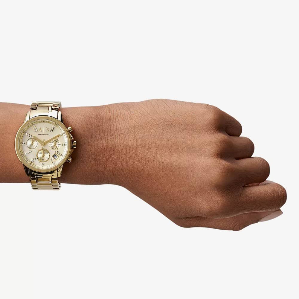 Armani Exchange AX4327 Lady Banks Gold Plated Watch - thbaker.co.uk