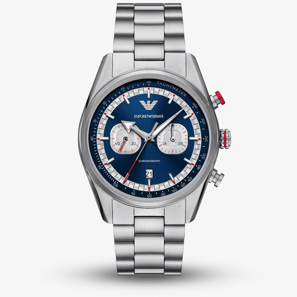 Emporio Armani AR11676 Mens Racer Chronograph Blue Dial Watch