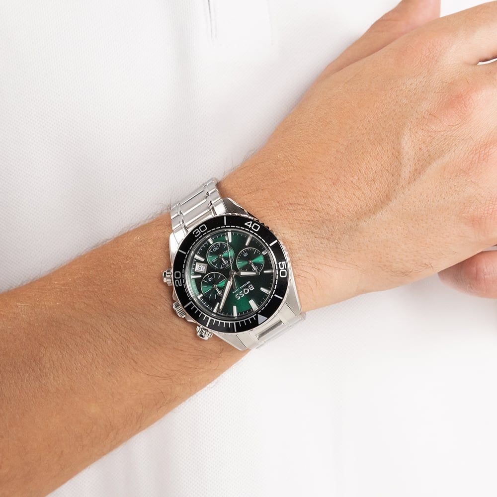 BOSS 1514321 Sealiner Mens Chronograph Green Bracelet Watch