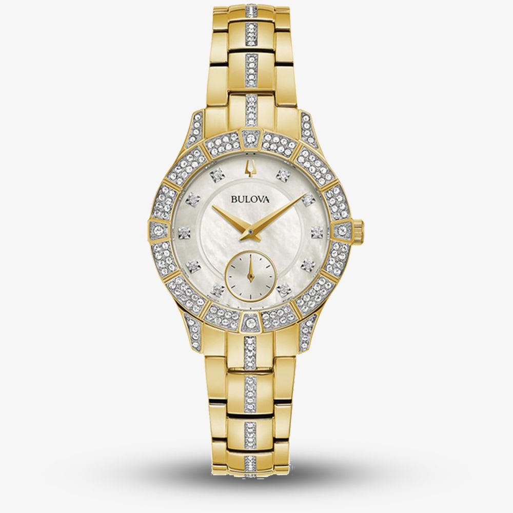 Bulova 98L283 Crystal Crystal Mother Pearl Ladies Watch - thbaker.co.uk