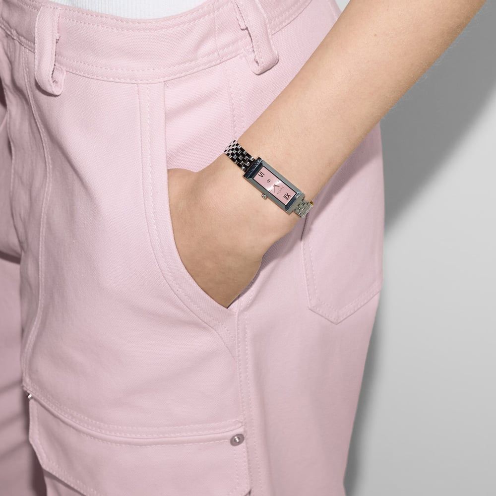 Gucci YA127516 Ladies G-Frame Pink Rectangle Watch - thbaker.co.uk