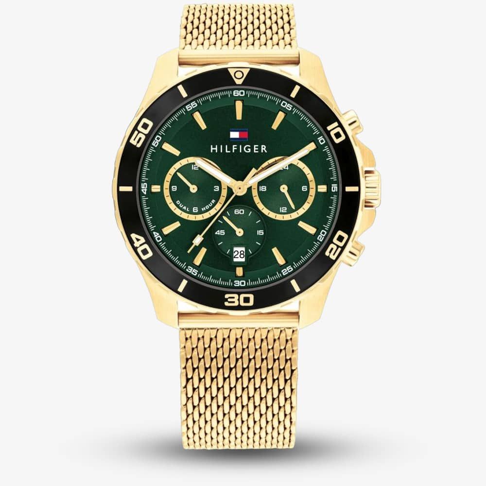 Tommy Hilfiger 1792093 Jordan Gold & Green Chronograph Watch  display picture 1