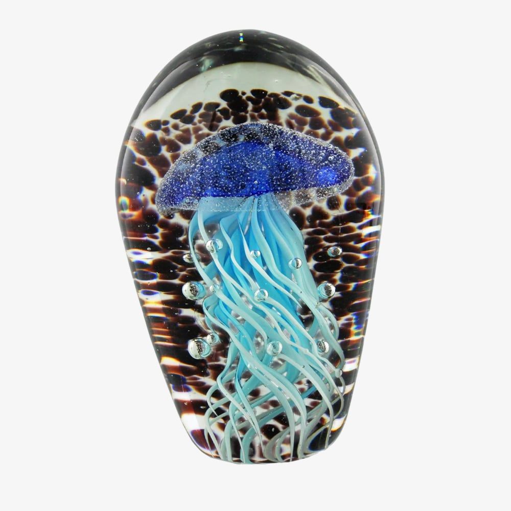 Glass Blue Jellyfish Paperweight 68931 - thbaker.co.uk