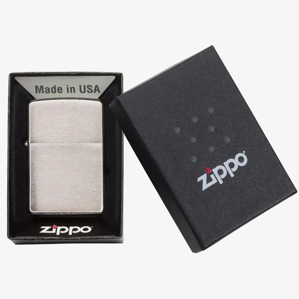 Zippo 200-020274 Brush Finish Chrome Lighter - thbaker.co.uk