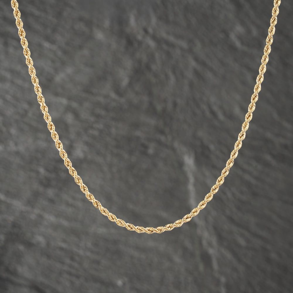 18 Inch Rope Second Hand 9ct Yellow Gold 18 Inch Rope Chain 41011149 - thbaker.co.uk