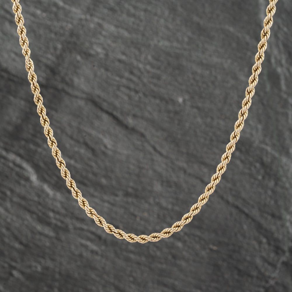 Second Hand 9ct Yellow Gold 20 Inch Rope Chain 41021434 - thbaker.co.uk