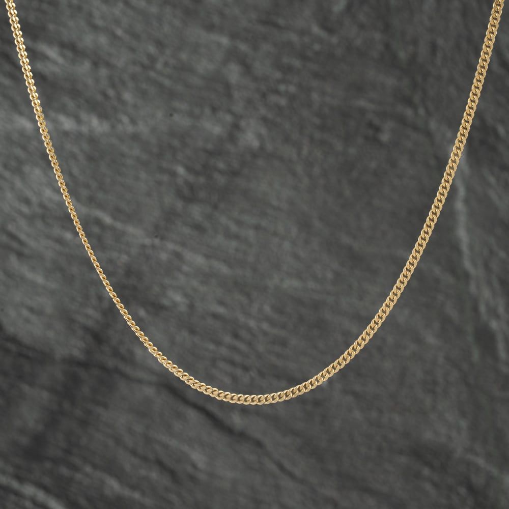 Second Hand 9ct Yellow Gold 16 Inch Curb Chain 41021458 - thbaker.co.uk